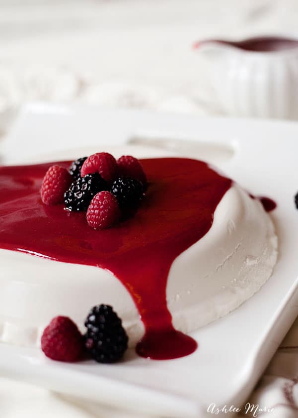 Coconut Panna Cotta with berries.