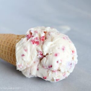 Homemade raspberry ice cream. A simple and delicious ice cream!