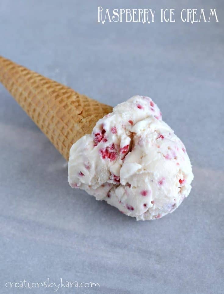 Recipe for homemade fresh raspberry ice cream. A perfect summertime treat!