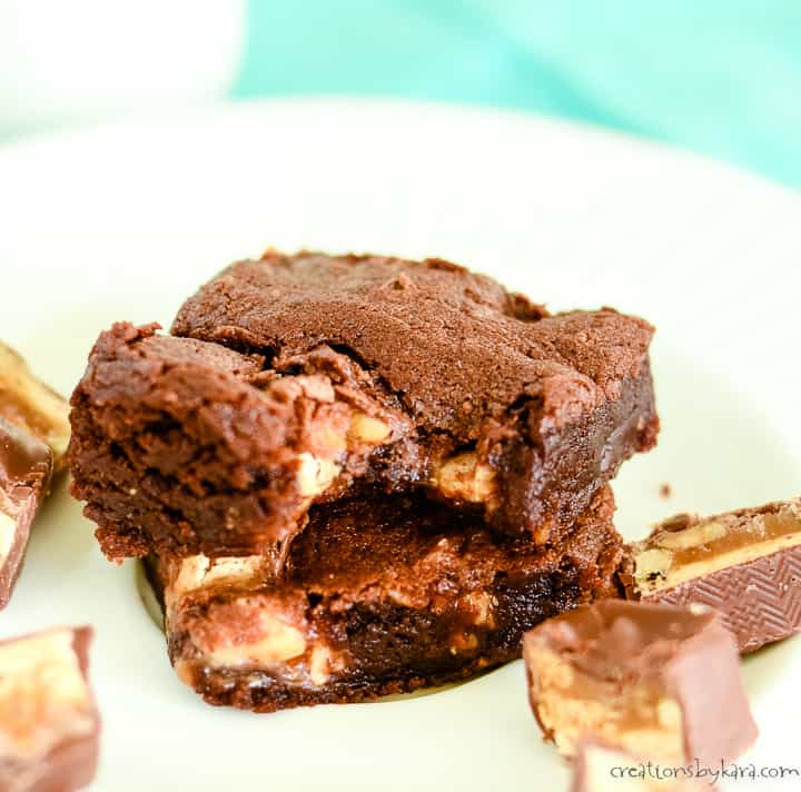 brownies stuffed with snickers
