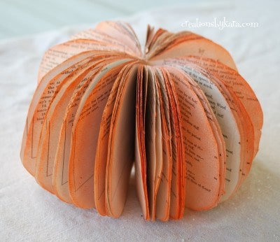 book page pumpkin sprayed orange