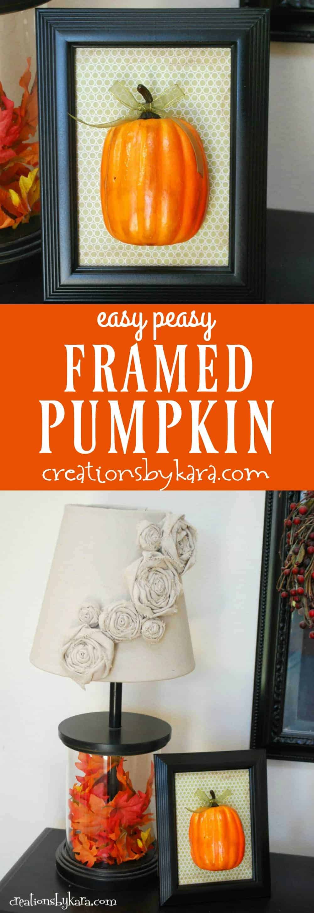 Fall Home Decor-- Easy Framed Pumpkin