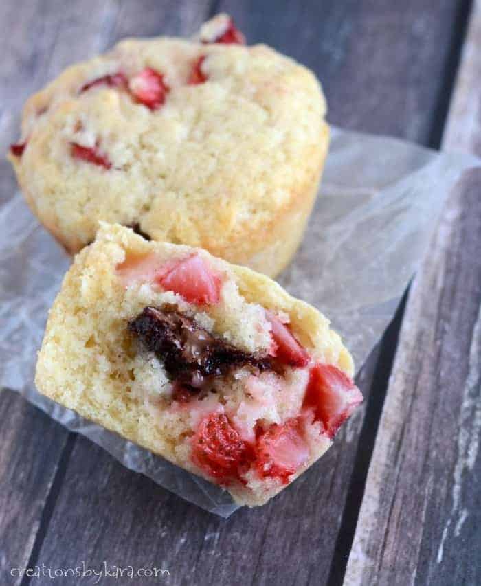 Recipe for out of this world Nutella Strawberry Muffins