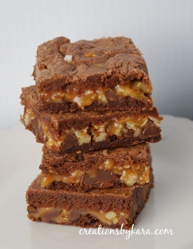 caramel brownies-superbowl recipe
