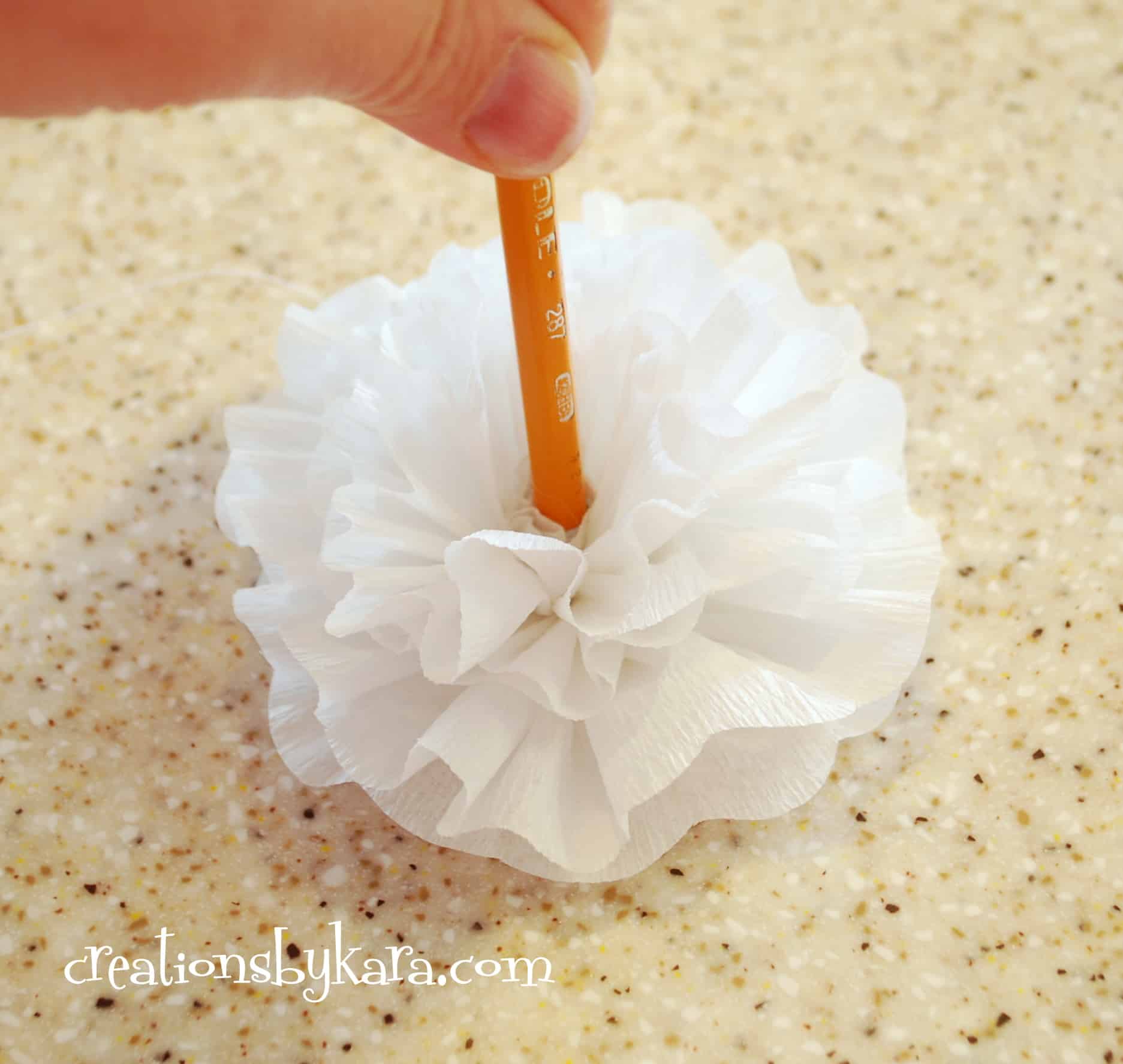 crepe paper flower tutorial 020 - Creations by Kara