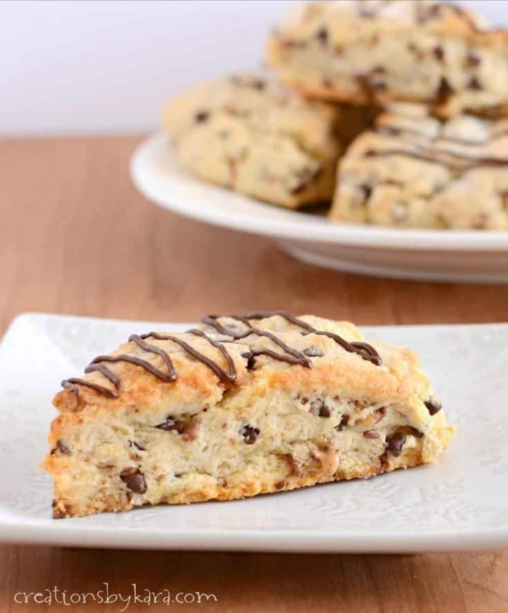 Toffee Chocolate Chip Scones - an easy recipe that makes some of the tastiest scones you will ever try!