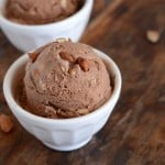 This Burnt Almond Fudge Ice Cream only has 6 ingredients and is so good!