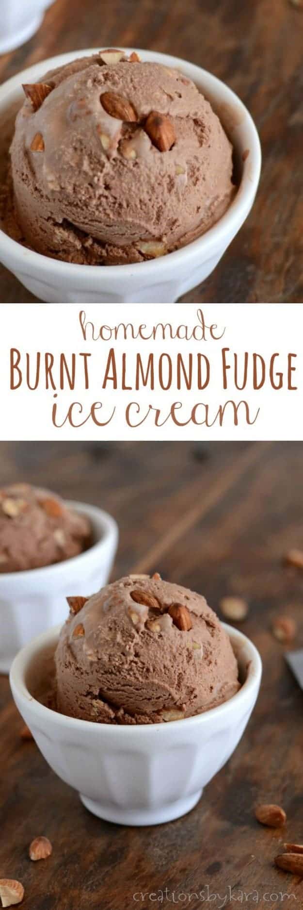 Homemade Burnt Almond Fudge Ice Cream