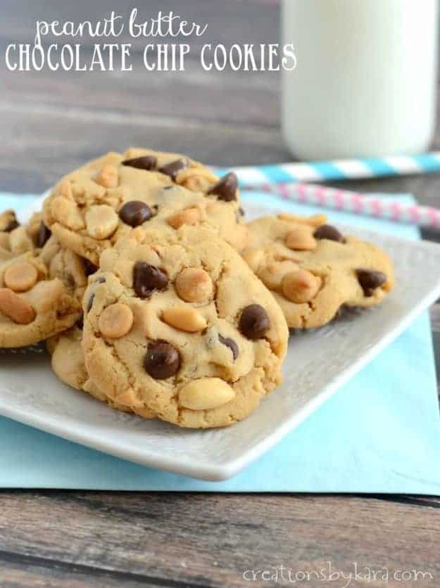 peanut butter chocolate chip cookies title photo
