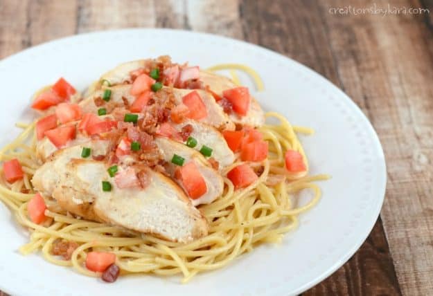 Every bite of this Chicken and Pasta is packed with flavor. With honey, lemon, bacon, and tomatoes, it is a delicious chicken dish!
