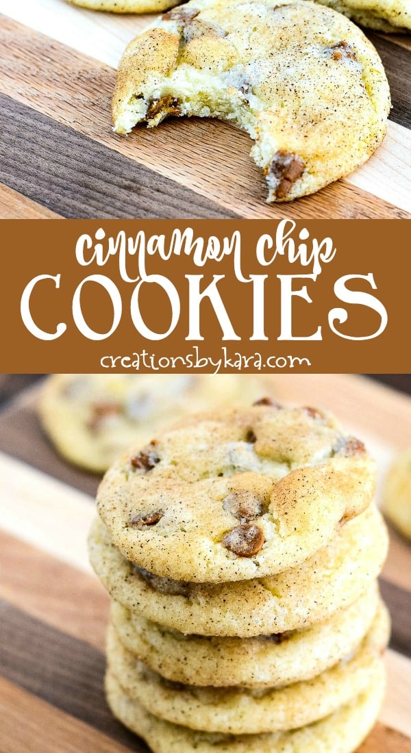 cinnamon chip cookies recipe collage