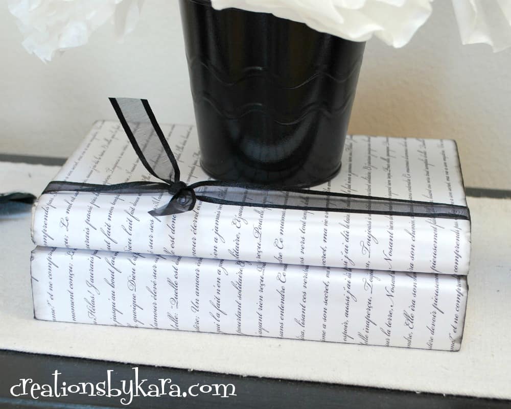 Vintage paper wrapped book tutorial - plus free printable vintage paper.
