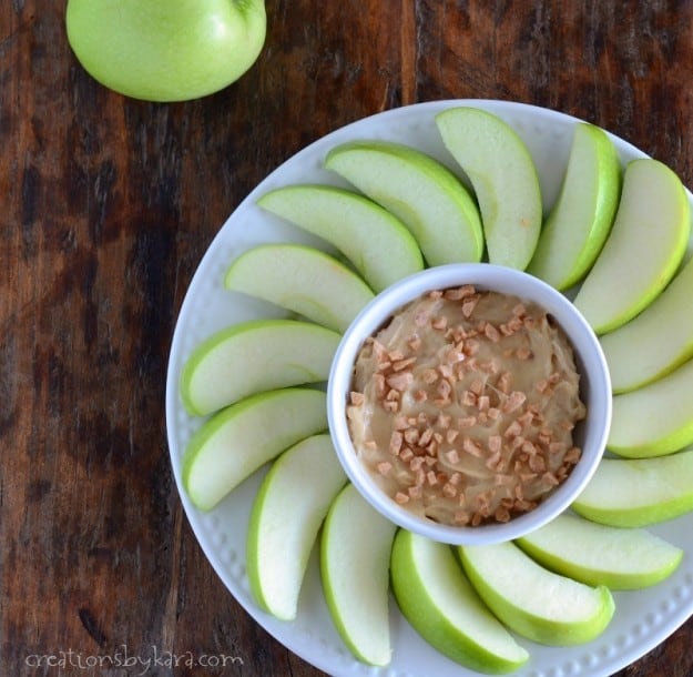 Caramel Apple Dip with Toffee Bits