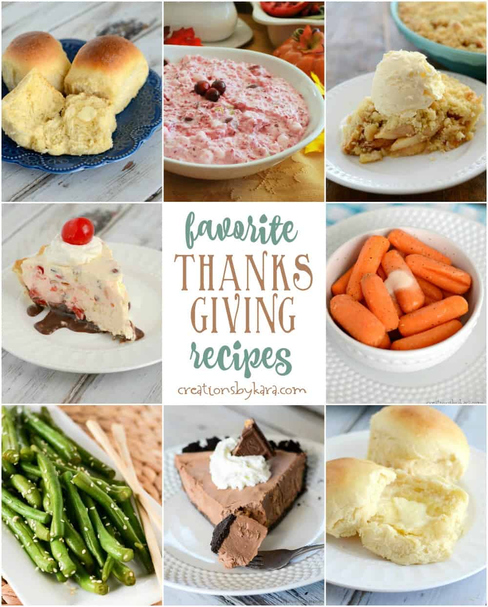 Favorite Thanksgiving recipes collage