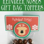 Free printable reindeer noses gift bag toppers