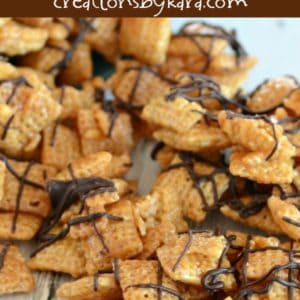 chocolate drizzled caramel chex mix