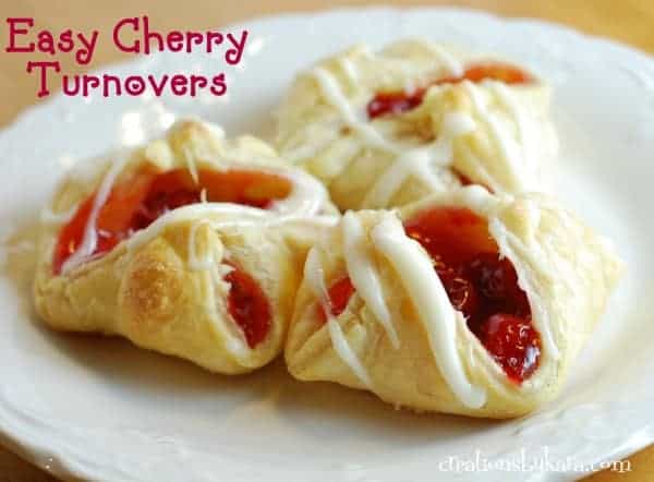 Easy Cherry Turnovers with Puff Pastry 009