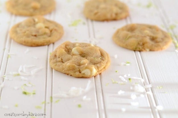 White Chocolate Coconut Lime Cookies