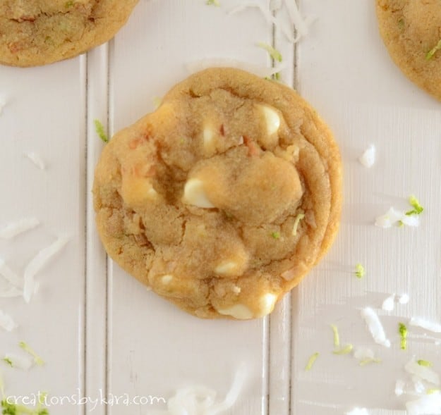 Coconut Lime White Chocolate Cookies