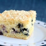 This blueberry coffee cake is soft and tender, and topped with a tasty buttery crumb topping.