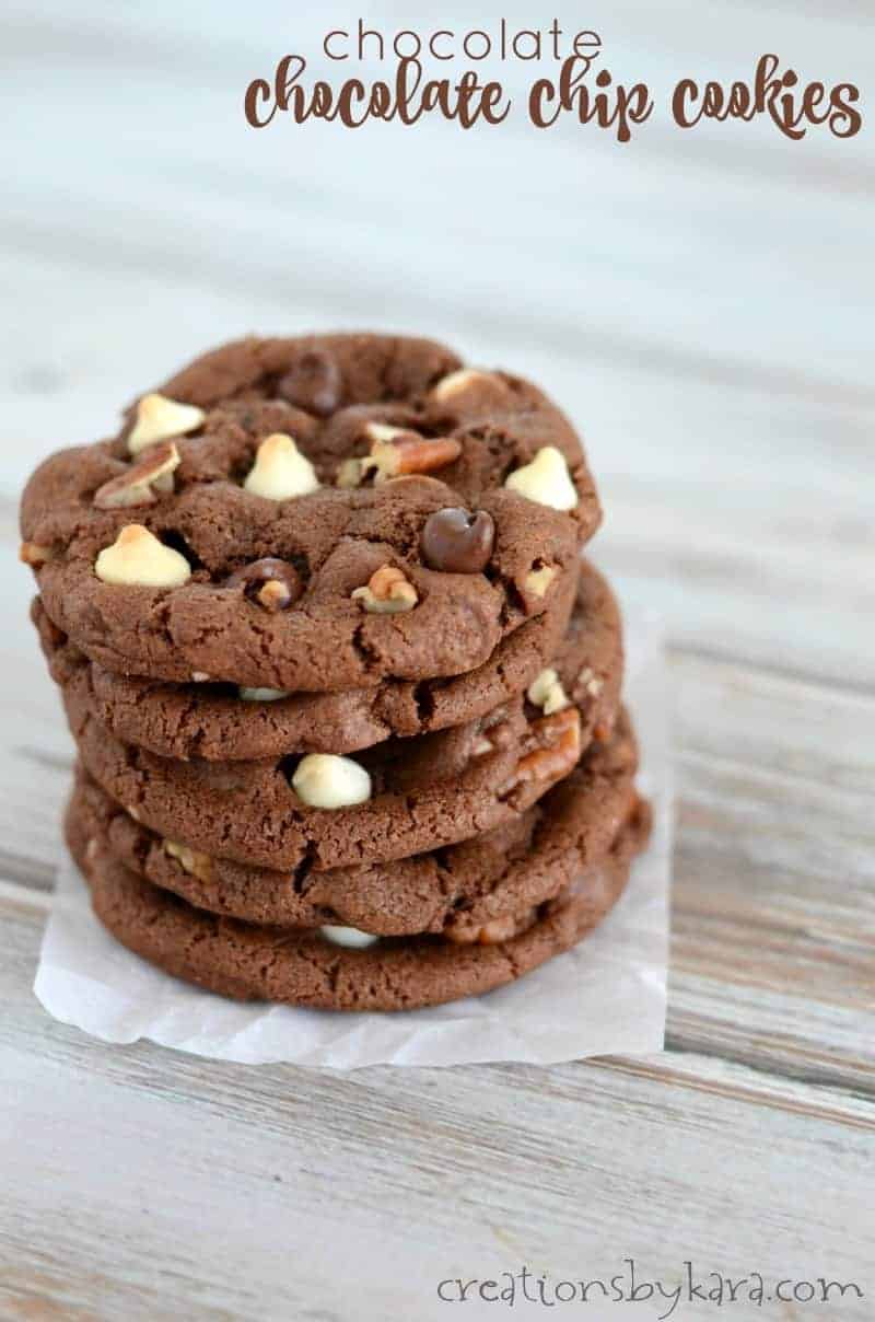 Triple Chocolate Chocolate Chip Cookies
