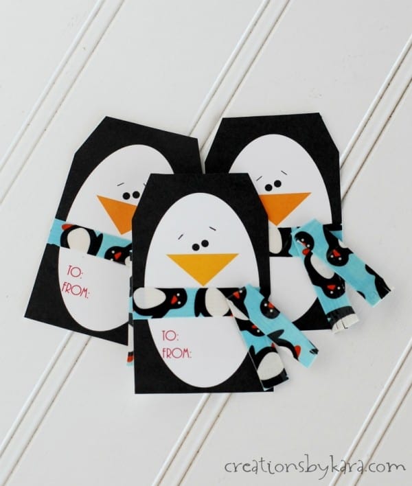 Free printable Duck Tape Gift Tags for Christmas. Easy and cute!