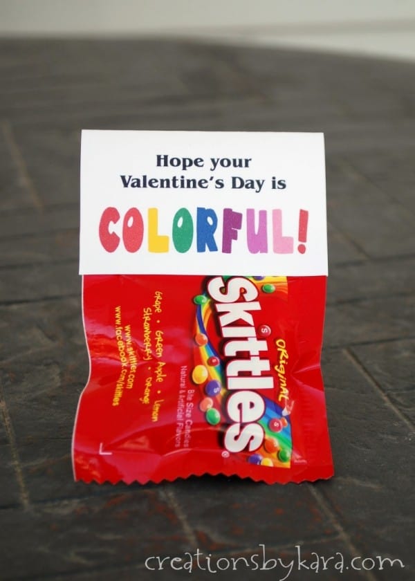 Printable Valentines Cards With Skittles