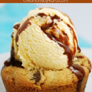 candy bar stuffed chocolate chip cookie cups recipe collage