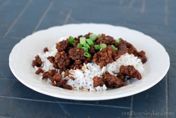 Super easy Korean beef and rice