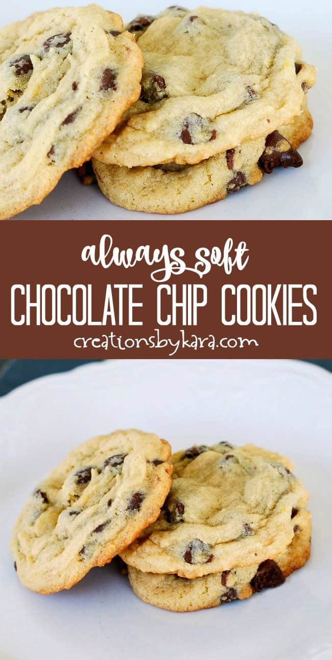 always soft pudding chocolate chip cookies recipe collage