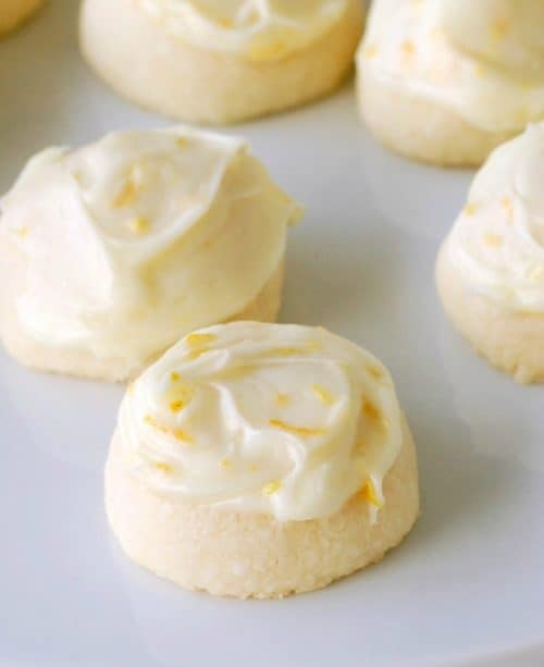 Lemon Butter Cookies with Lemon Cream Cheese Frosting