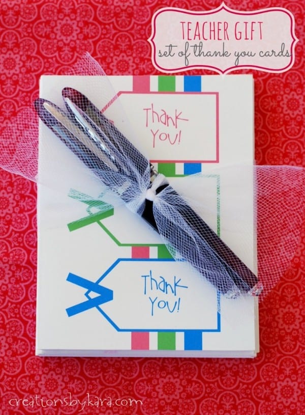 Teacher Gift- Set of Thank You Note Cards