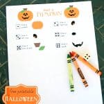 Print out this free Roll-a-Pumpkin game for family night fun, or use it at a classroom Halloween party. A fun and easy Halloween game!