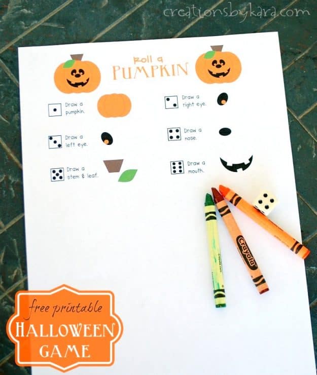  Roll-a-Pumpkin game printable