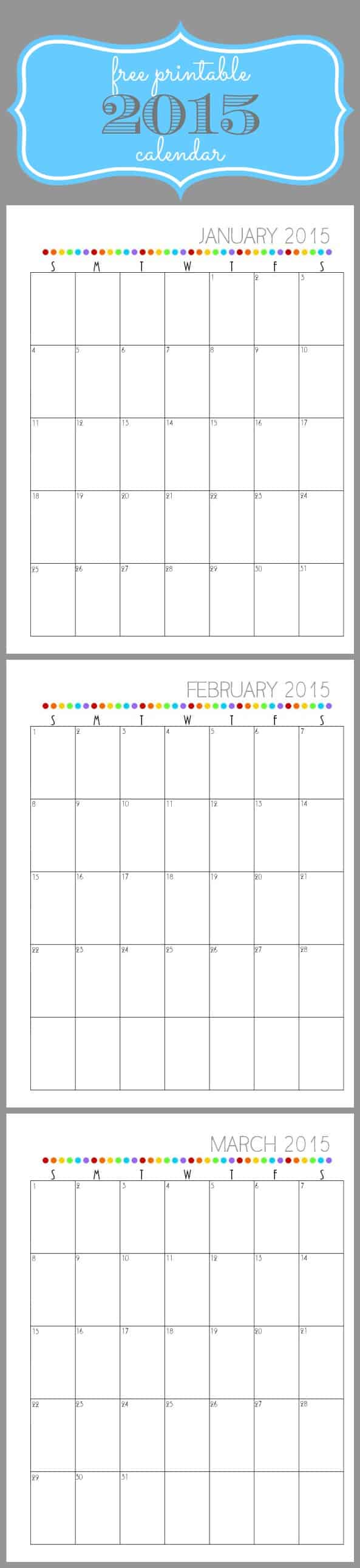 Get organized with this free Printable 2015 Calendar!