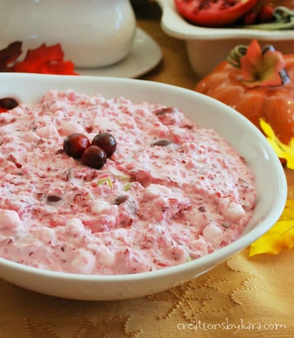 bowl of cranberry fluff