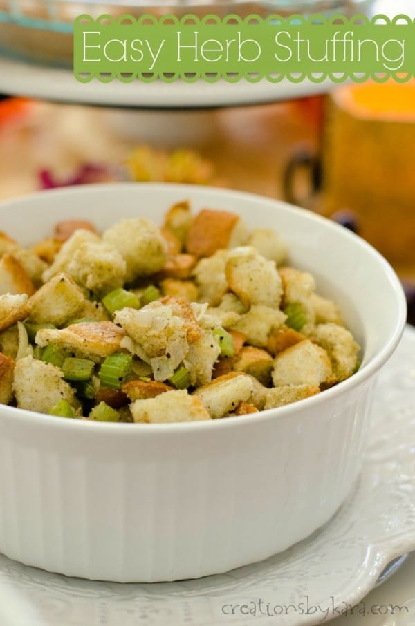 Thanksgiving Side Dish- Easy Herb Stuffing