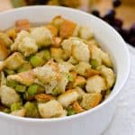 Easy Thanksgiving Stuffing flavored with herbs. A family favorite stuffing recipe.