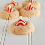 Candy Cane Peppermint Kiss Cookies