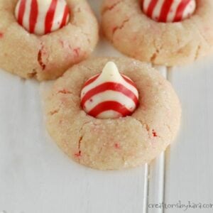 Candy Cane Peppermint Kiss Cookies ~ a perfect Christmas cookie!