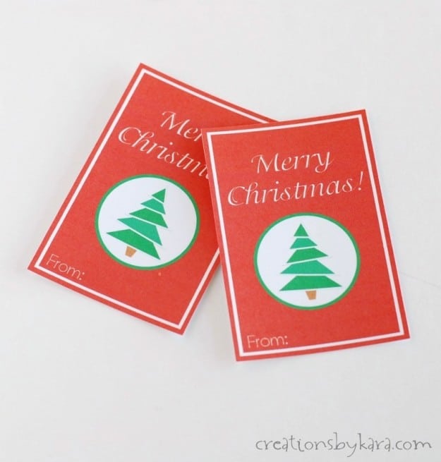 Free Christmas gift tags with Christmas trees