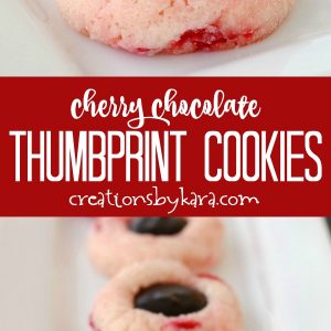 cherry chocolate thumbprint cookies recipe collage