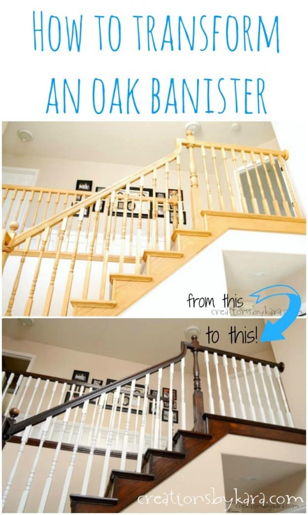 Oak Banister Makeover With Paint