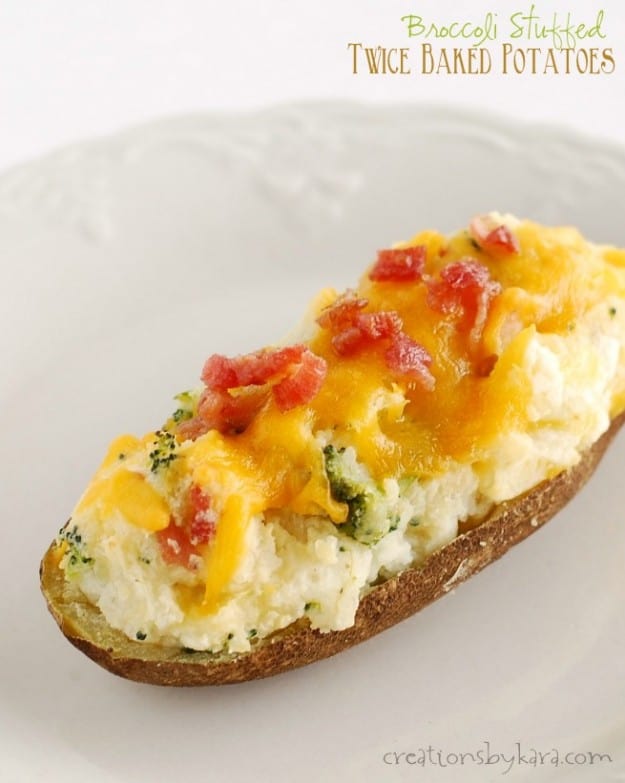 These Broccoli Stuffed Twice Baked Potatoes make a yummy and hearty meal!