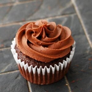 Tender chocolate cupcakes with a creamy center, topped with chocolate buttercream. You will love them!