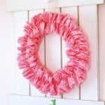 You can make one of these easy ruffle wreaths in about 30 minutes!