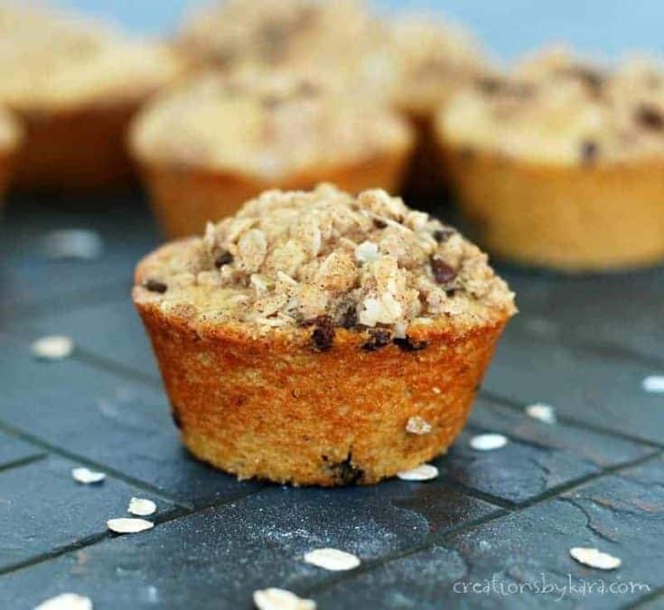 Recipe for chocolate chip oatmeal muffins that will knock your socks off!