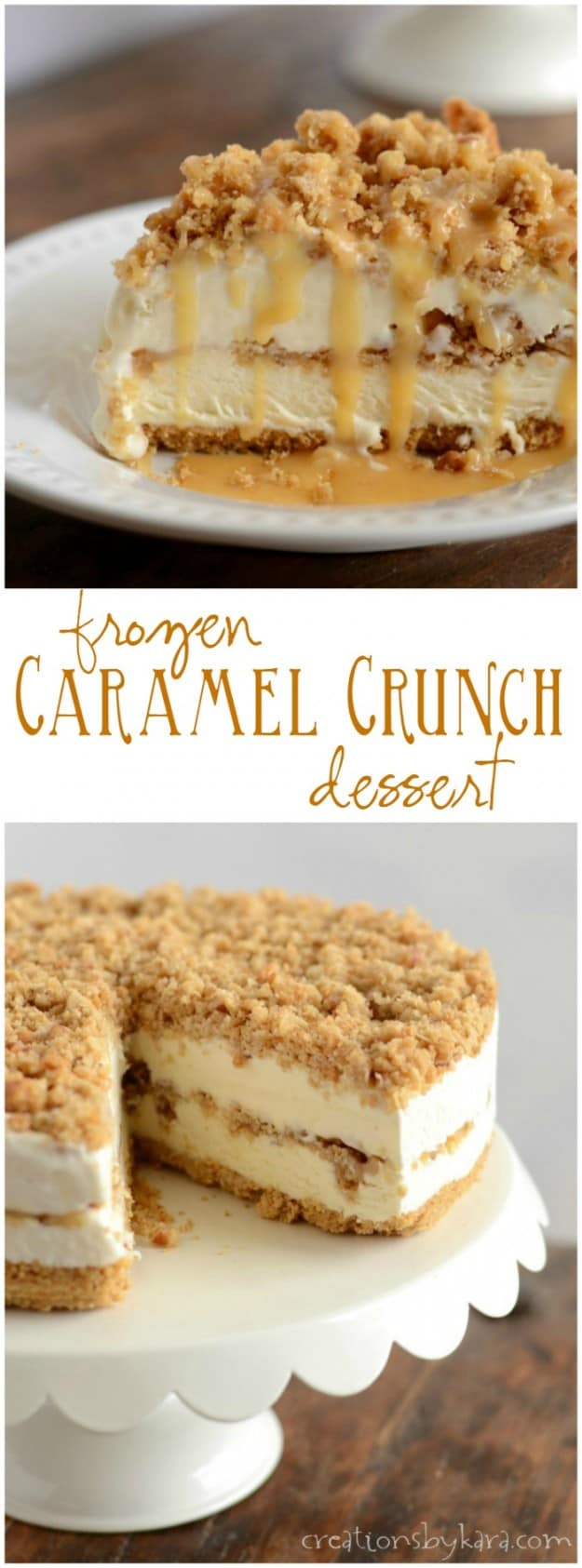 frozen caramel crunch dessert pinterest collage