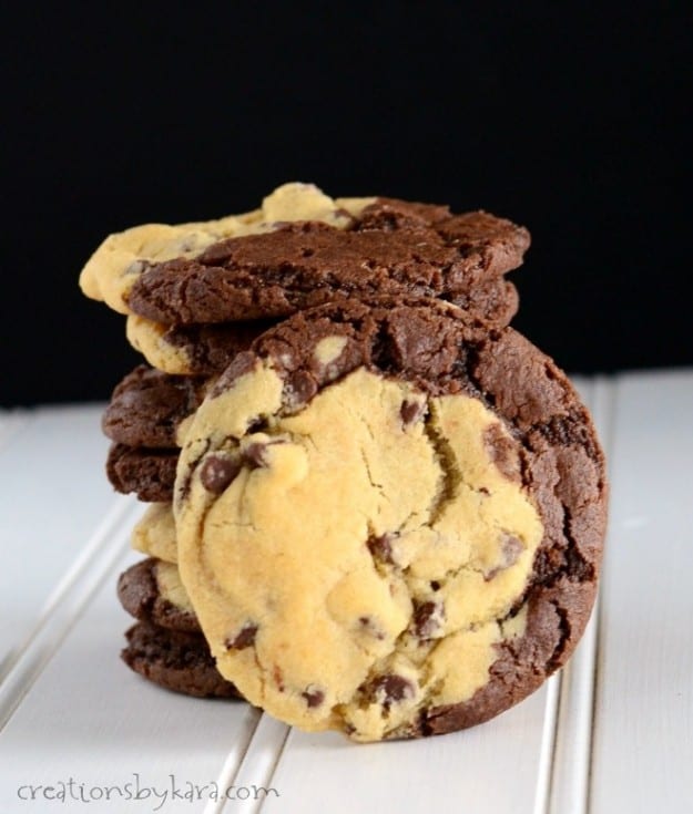 close up of brookie cookies
