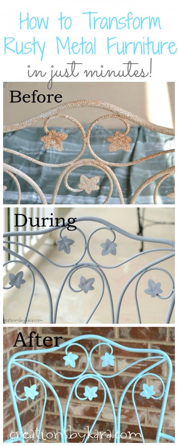 How To Transform Rusty Metal Furniture in just minutes!